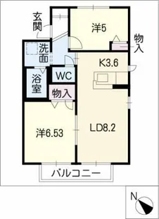 ファースト・藤【1階】の間取り
