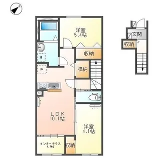 仮称)野洲市小篠原アパート【2階】の間取り