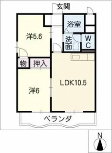シーサイドコート岳【1階】の間取り