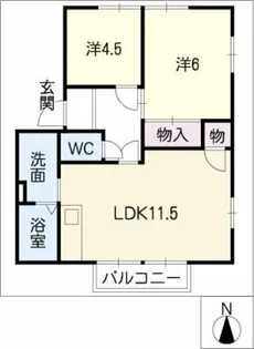 エクセル南牛川【1階】の間取り