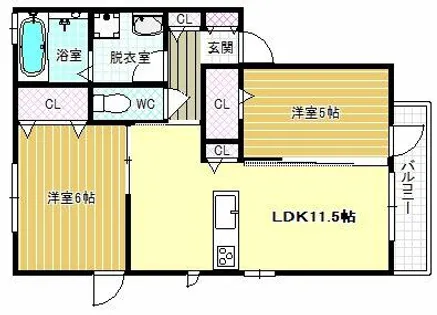 レフィナード【1階】の間取り