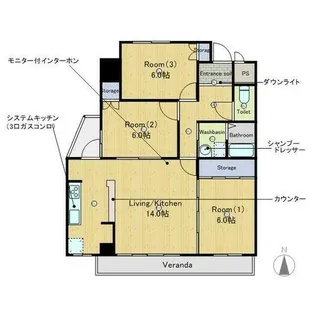 ヒルハイツ浅井【2階】の間取り