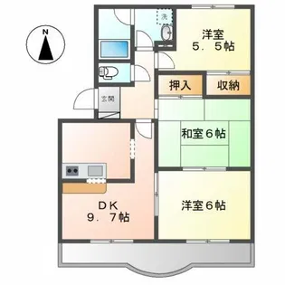 グランドヒルズ美里【1階】の間取り