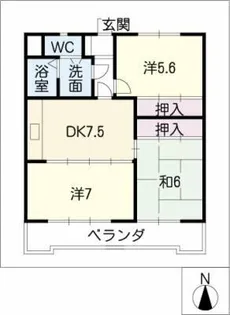 ジュネス長谷川【3階】の間取り