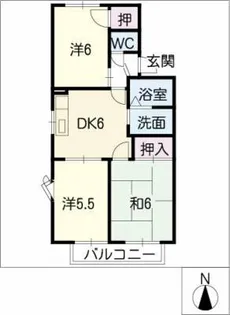 シャンポールC棟【2階】の間取り