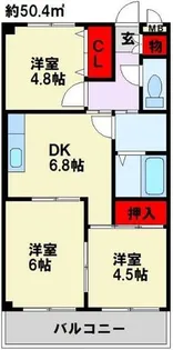 ドゥエル杉野【3階】の間取り