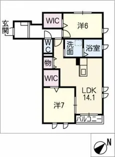 レフィーノティエラ【1階】の間取り
