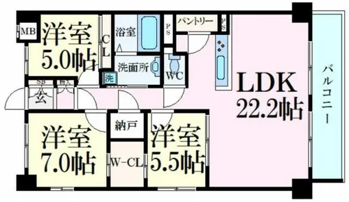 キャッスルコート土山【9階】の間取り