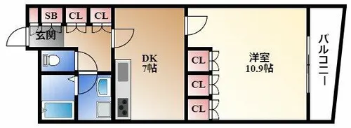 セイント橘【4階】の間取り