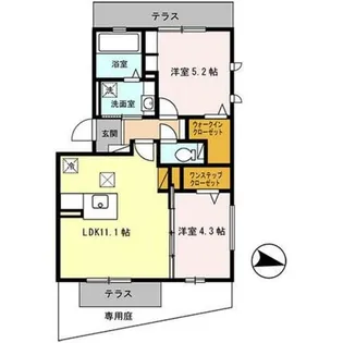 クレッセント・スクエア Ⅱ【1階】の間取り