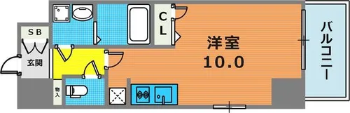 エスリード神戸海岸通【15階】の間取り