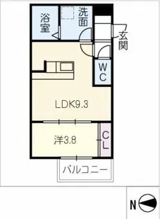 LECOCON岩倉Ⅵ【3階】の間取り
