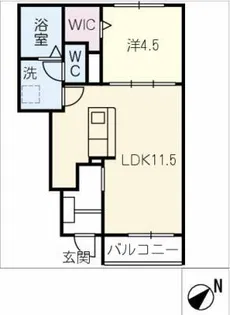 ヒカルサ江南宮後【1階】の間取り