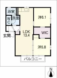 グレースアムール【2階】の間取り