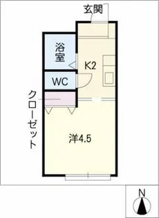 サンハイツ長坂B棟【2階】の間取り