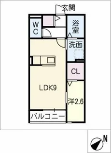 グランパルクB【1階】の間取り