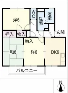 セジュール神領【1階】の間取り