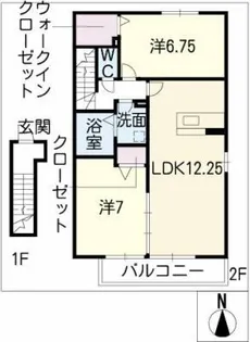 タウンコート高畑A棟【2階】の間取り