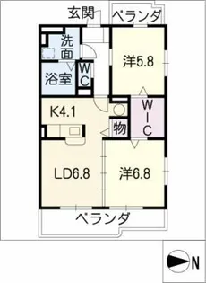 リヴェール・アンジュ【1階】の間取り