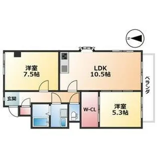 ペアシティーⅡ【2階】の間取り