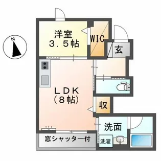 アクロス モモ【1階】の間取り