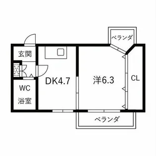 プロクシィスクエア宝が丘【1階】の間取り