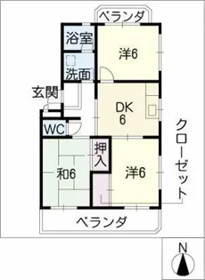 パークサイド山本【1階】の間取り