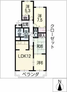 グランドハイツ原 A棟【3階】の間取り