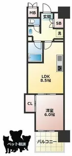 マスターズレジデンス道頓堀Ⅱ【5階】の間取り