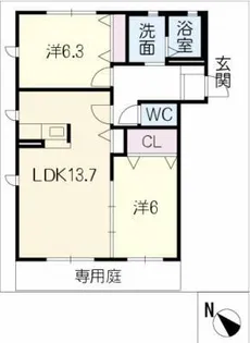 たじまⅢ【1階】の間取り