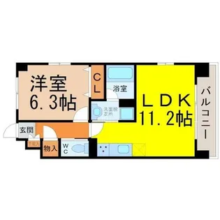 レージュ桜山【1階】の間取り