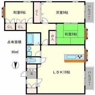 ヴィラ比叡【2階】の間取り
