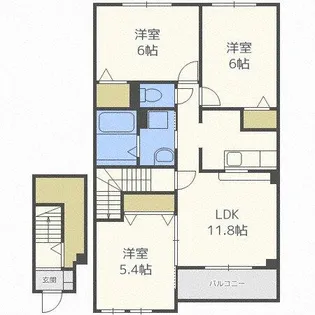 ユニゾンK【202号室】の間取り