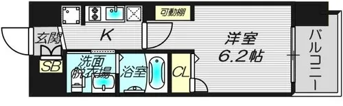 エステムプラザ梅田中崎町IIIツインマークスサウスレジデンス【6階】の間取り