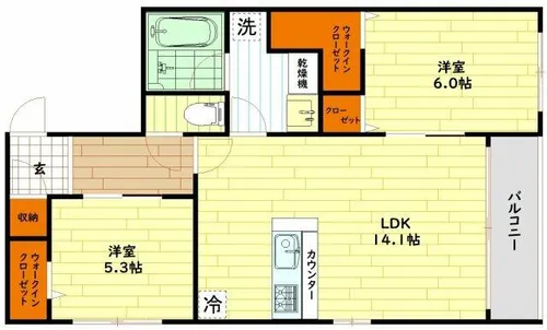 スペチアーレ太子橋【1階】の間取り