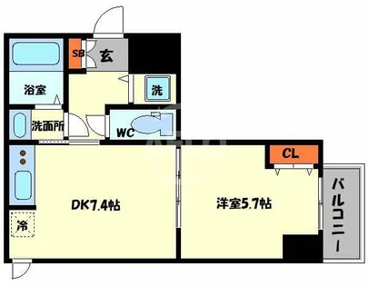 スプランディッド堀江【10階】の間取り