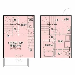 ハーモニーテラス今池南【105号室】の間取り