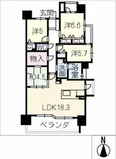 ライオンズ豊田梅坪アクシスフォート 1103【11階】の間取り