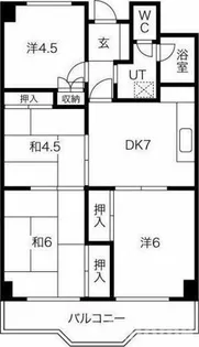 白川高層住宅5号棟【5階】の間取り