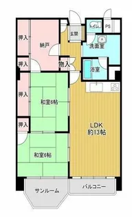 ホワイトハウス穂積【6階】の間取り