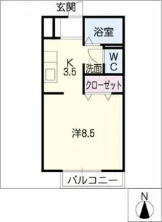 ヴィラ長久手1【2階】の間取り
