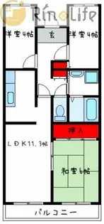 ルミエールやまもと【2階】の間取り