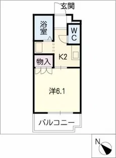 ロッキー中直【1階】の間取り