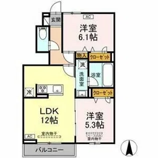 グランシャトー【1階】の間取り