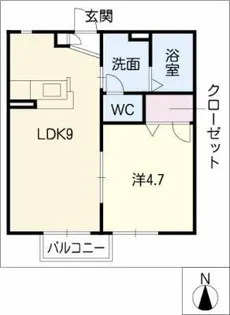 リバータウンB棟【1階】の間取り