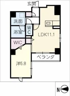 ポルタニグラサウス【4階】の間取り