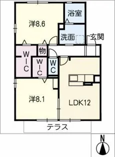 ル・レーヴ B棟【1階】の間取り