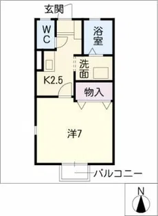サンハイム若松東【1階】の間取り