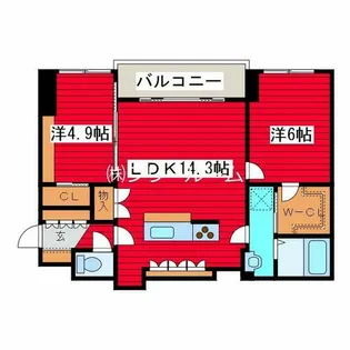 GALUSIA【1階】の間取り
