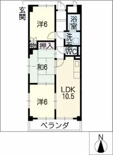 ユートピア東新【2階】の間取り